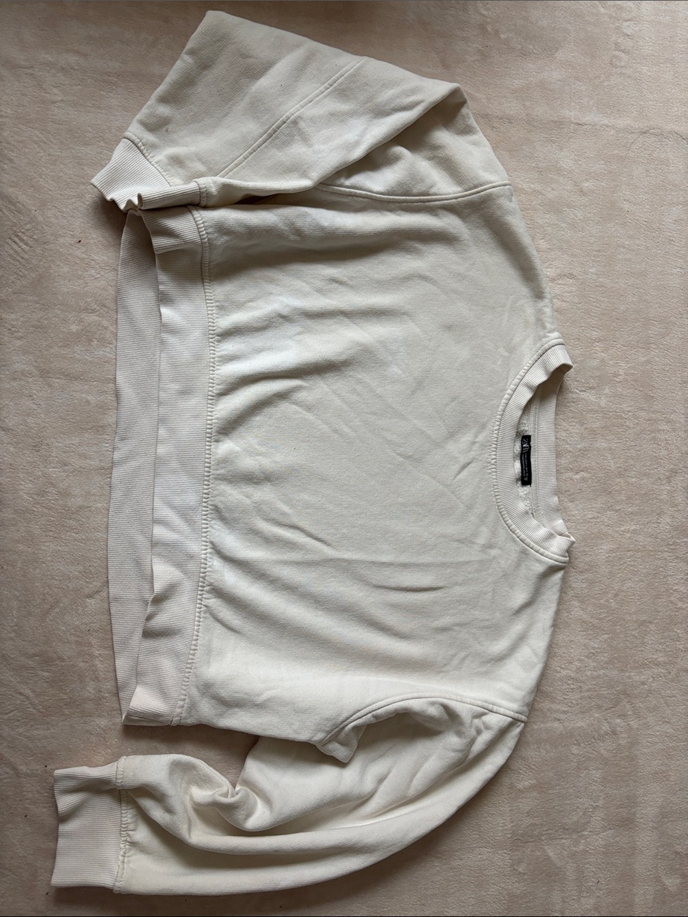 Zara Off-White Crewneck Sweatshirt